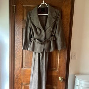 The Limited Brown Suit with Elasticized Belt. Jacket size 10. Pants size 8